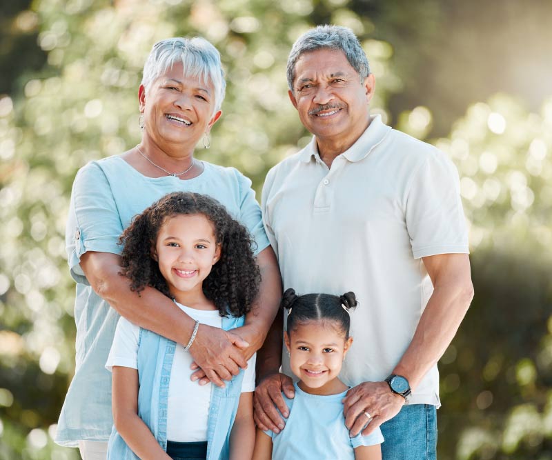 happy family members, serviced by cost tax premium services